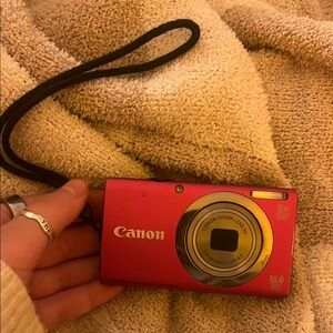 Canon hot pink digital camera